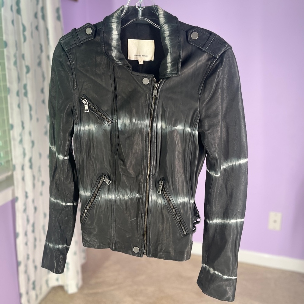 Rebecca Taylor Vegan Leather Biker Jacket